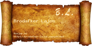 Brodafker Lajos névjegykártya